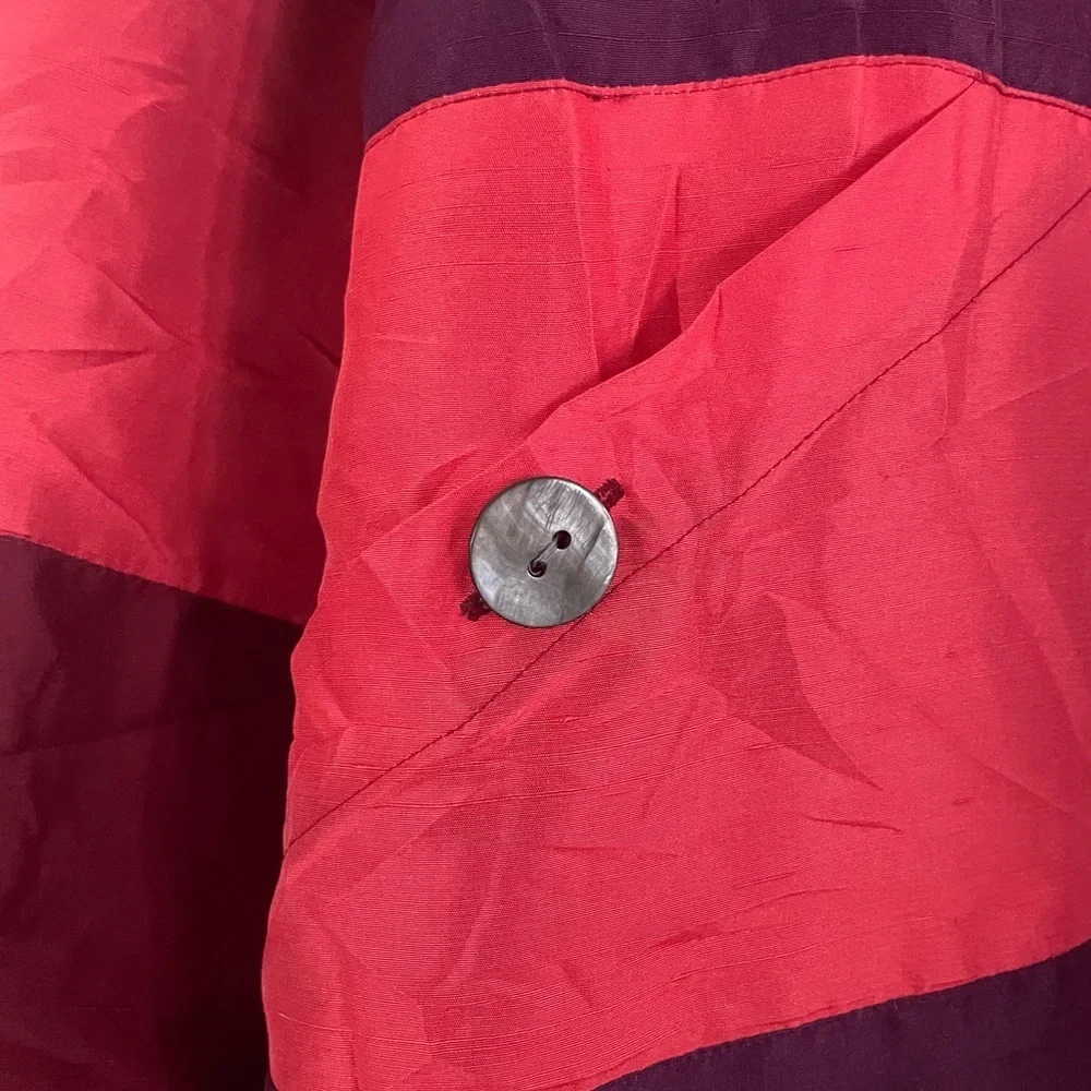 Wildroot 100% Pure Silk Patchwork Red and Purple Women's Jacket XL - Picture 2 of 6